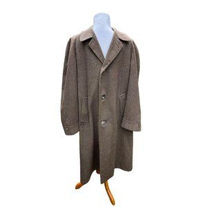 Vintage Grenadier Wool Tweed Herringbone Double Breast Over Coat